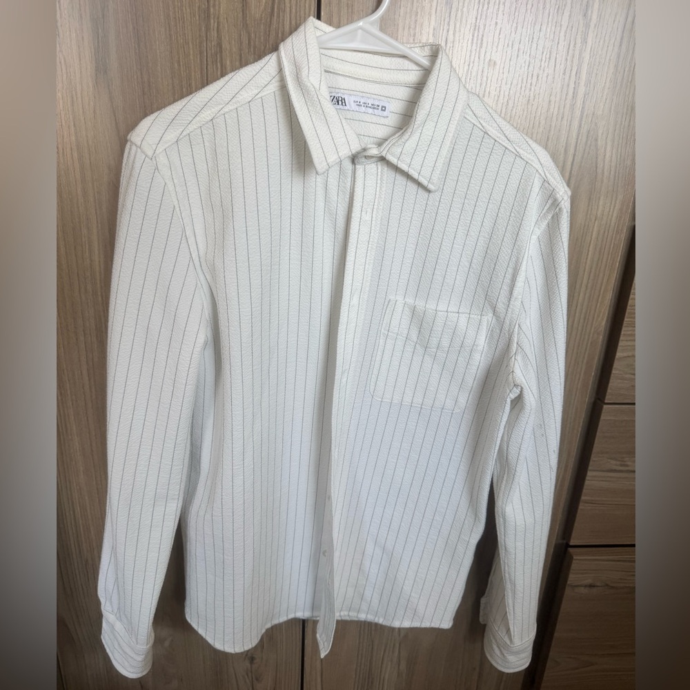 Zara striped button down black and white